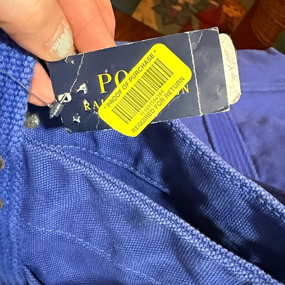 NEW Ralph Polo Womens Tote Bag Blue Yellow Zipper - Picture 5 of 5